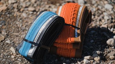 Brighten up your gravel ride with Panaracer's orange and blue Gravelking tires