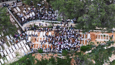 Watch live: Funeral held for mother of British-Israeli sisters killed in West Bank shooting