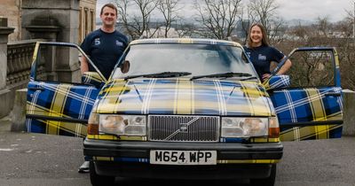 Scots couple take tartan Volvo on epic trip to Rome after aunt's tragic MND death