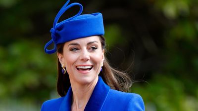 Kate Middleton's $165 earrings perfectly complement her electric blue look as the royal steps out with the whole family