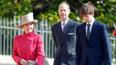 Duchess Sophie delights in bold pink coat and gray knee-high boots, but her Princess Anne style hat is dividing fans