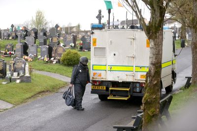 Four suspected pipe bombs found at cemetery following republican Easter event