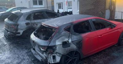 Stark images show burnt out cars after blaze in Scottish town