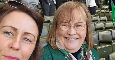 Susan Boyle dazzles in green as she watches Celtic beat the Rangers in Old Firm clash