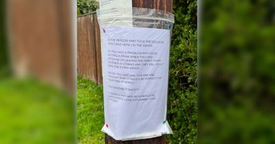 'Do you have a problem with dogs getting a drink?' Furious letter left outside park after dog bowl stolen