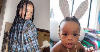 Rihanna shares sweet rare photos of son in bunny ears as she awaits baby two's arrival