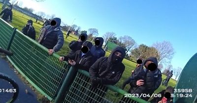 Gang of masked children have 'zero respect' intimidating police in park