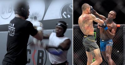 Footage emerges of Israel Adesanya practising combination which KO'd Alex Pereira
