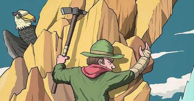 Only geniuses can find face in the mountain in a 15 second race against clock