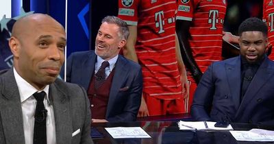 Jamie Carragher in stitches as Micah Richards uses Inbetweeners joke to mock Thierry Henry