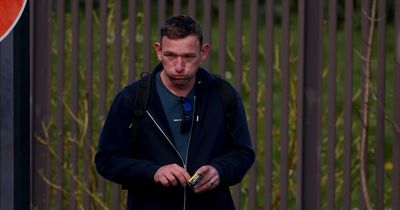 Suspected drink driver had to have his shoes put on by police after skidding into parked car