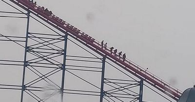 Riders forced to walk down Blackpool's The Big One rollercoaster after it stops