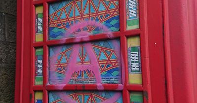 Anarchist graffiti defaces iconic Falkirk phone box tribute to healthcare campaigner
