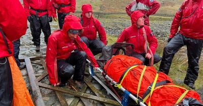 Good Samaritans stage rescue on England's highest peak using gate as a stretcher