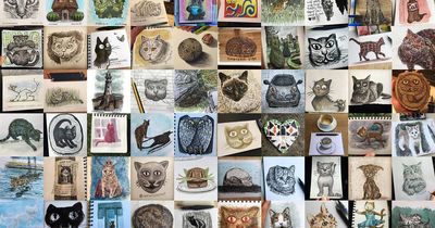 Heartbroken artist grieves death of cat by painting 100 drawings in 100 days