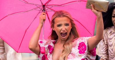 Pictures as Grand National Ladies Day racegoers party in the rain