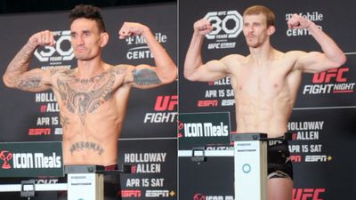 UFC on ESPN 44 official weigh-ins video: Max Holloway, Arnold Allen nail weights early