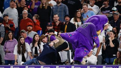 Watch: Fan Tackled Rockies Mascot Dinger During Game, Now Wanted by Denver Police