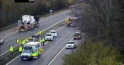 Man taken to Royal Infirmary after one vehicle crash on the M8 Eastbound