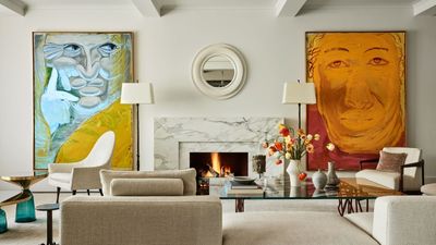 Modern art takes centerstage in this NYC apartment, alongside period features