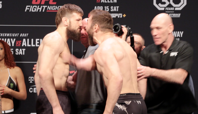 UFC on ESPN 44 ceremonial weigh-in faceoffs highlights: Featured bout gets up close and personal