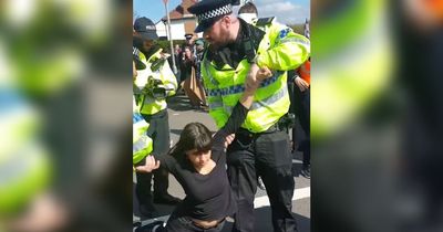 Watch moment protester is arrested outside of Aintree ahead of Grand National
