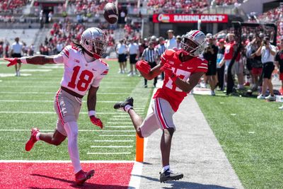 Watch: Ohio State quarterback Kyle McCord finds Carnell Tate for a touchdown