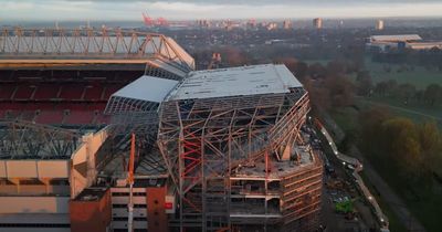 Stunning new drone footage of Liverpool Anfield Road Stand 'looking fantastic'