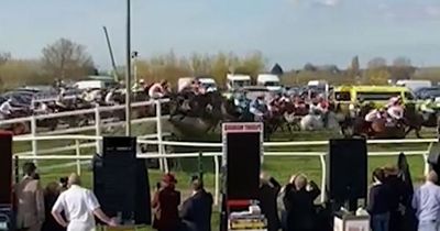 Horrific moment horse that died at the Grand National fell and didn't get back up