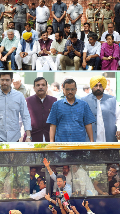 Arvind Kejriwal questioned at CBI headquarters; AAP leaders protest