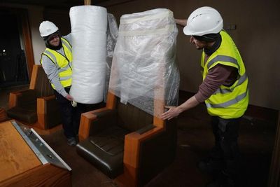 Speaker's chair from never used Scottish parliament chamber acquired by museum