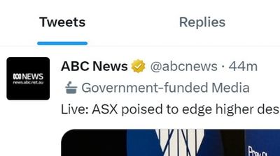 ABC News branded with new label 'Government-funded Media' on Twitter