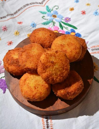 Rachel Roddy’s recipe for double cheese and potato croquettes