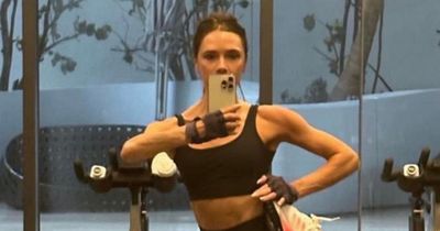 Victoria Beckham, 49, shows off rock hard abs in series of workout snaps as David Beckham caught undressed