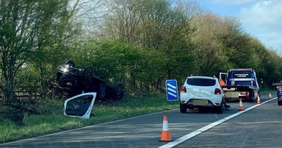 Two taken to hospital after crash on the A1(M) in County Durham