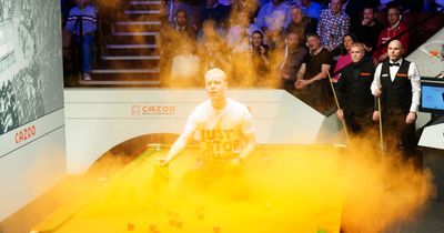 World Snooker Championship halted as Just Stop Oil protests cause Crucible chaos with orange powder stunt