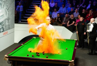 Protesters force stoppage at World Snooker Championship in Sheffield