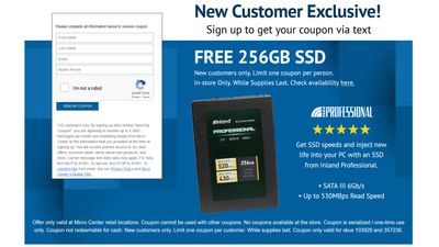 Micro Center Offers New Customers a 256GB SSD for Free