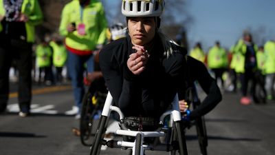 Madison de Rozario finishes second in Boston Marathon wheelchair race as Kenyans sweep runs
