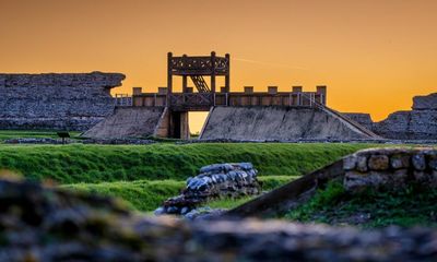 Roman gateway rebuilt in ‘exact spot’ at site of invasion of Britain