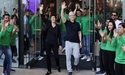 CEO Tim Cook opens Apple's first India store in Mumbai amid loud cheers