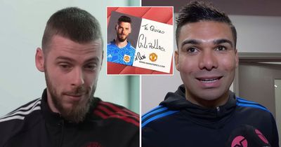 David de Gea responds after being left rude written note by Man Utd teammate Casemiro