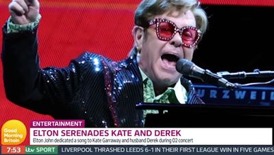 Elton John dedicates song to Kate Garraway’s husband Derek as couple enjoy rare night out
