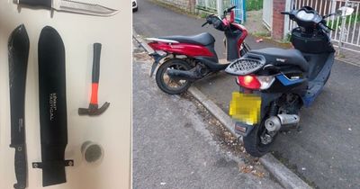 Two arrests after 'Rambo' knife and machete seized from masked moped riders