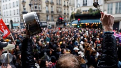 Macron’s action plan ‘rings hollow’ as critics take to the streets banging pots and pans