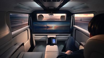 The 2024 Lexus LM Is Basically a First-Class Plane Cabin on Wheels With Its Huge 48-Inch Widescreen