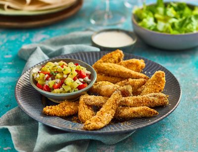 Air fryer chicken goujons with pineapple