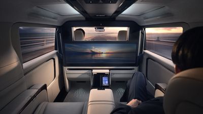 This Lexus is a mobile home theatre with a 48-inch screen