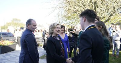 Hillary Clinton greeted by smiling crowds in visit to Co Derry shared education campus