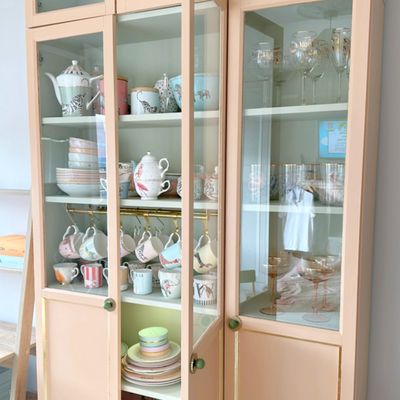 Home decor designer transforms an IKEA Billy bookcase into a show-stopping display cabinet